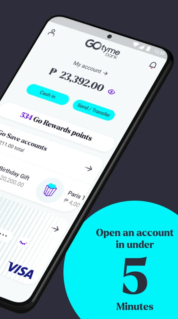 GoTyme Bank mobile app, Source: GoTyme