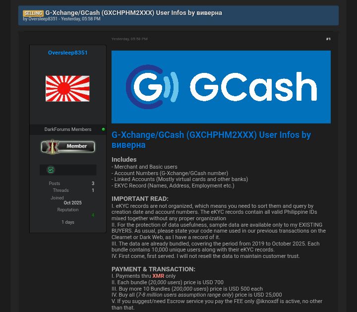 GCash Data Leak - Deep Web Konek Photo 2